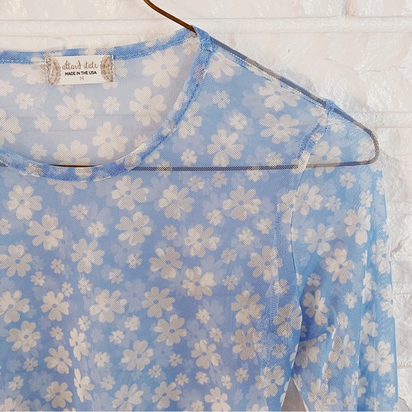 Altar’d State Floral Daisy Print Mesh/Sheer Top - Picture 2 of 5